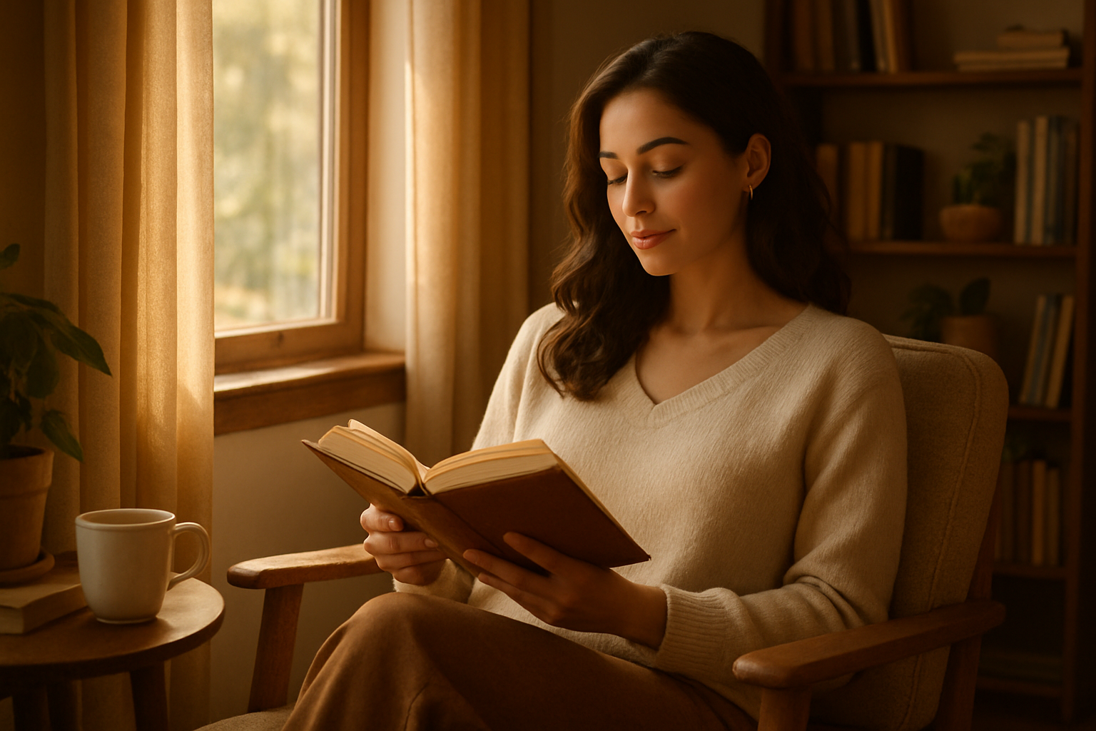 schöne frau die ein buch ließt