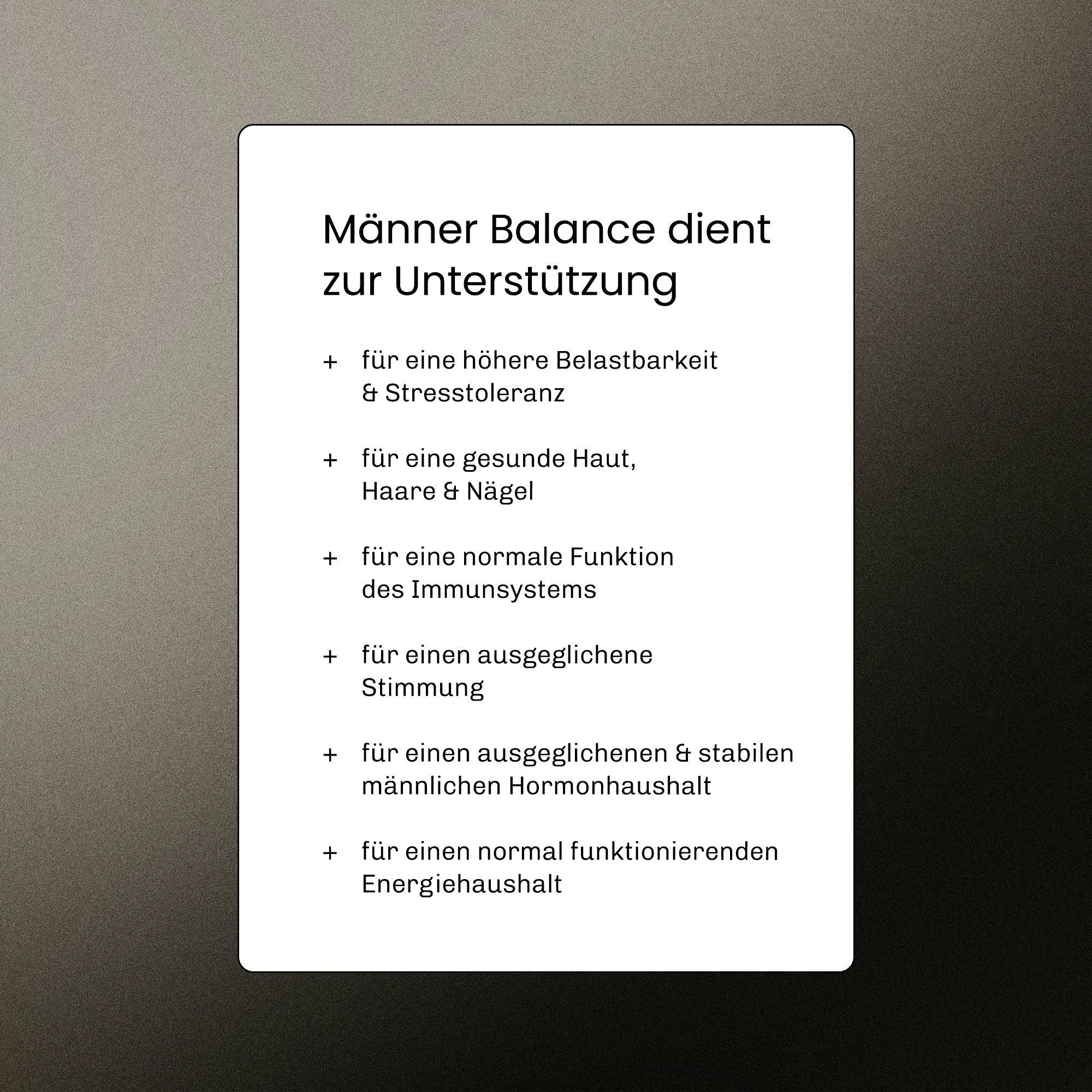 Männer Balance